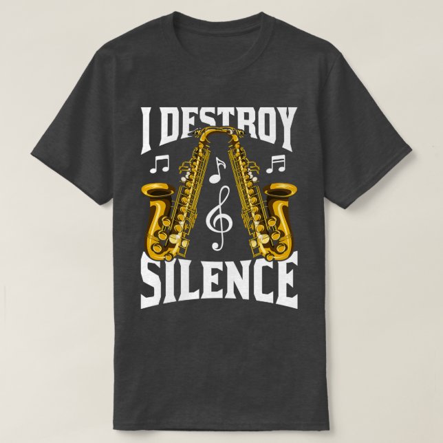 saxofonist i fördärvlig tystnad t shirt (Design framsida)