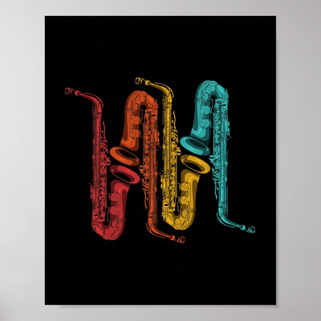 Saxofonist Marching Band Musician Gift Saxophone Poster (Framsidan)