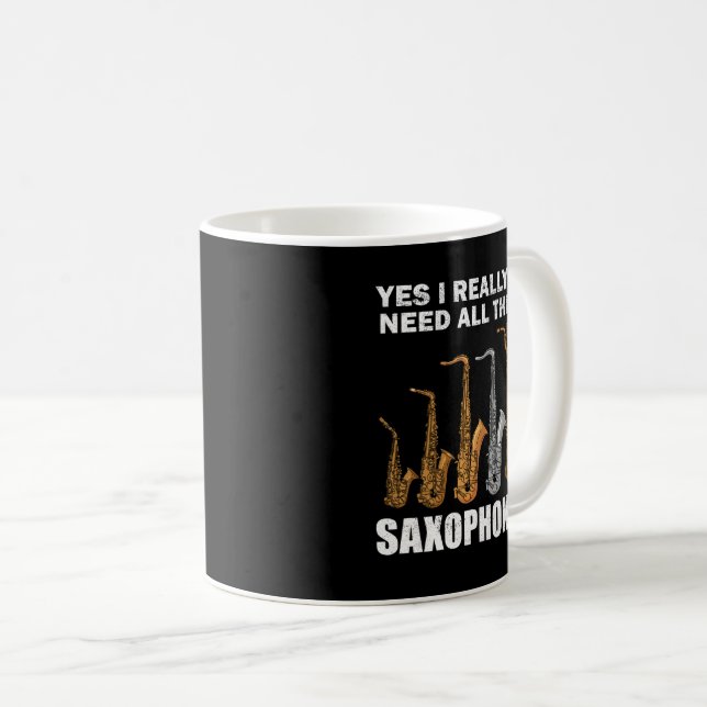 Saxofonist presenterar Jazz Music Gift Women Saxop Kaffemugg (Framsida höger)