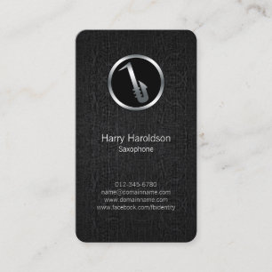 Saxofonist Saxophone Icon Grunge BusinessCard Visitkort
