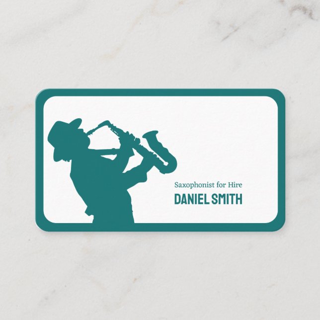 saxofonist visitkort (Framsida)