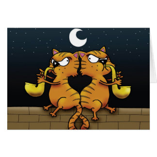 SaxofonJazzkatter Hälsningskort