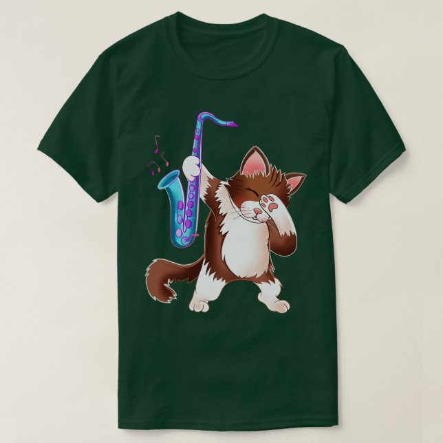 Saxofonkatt T Shirt (Design framsida)