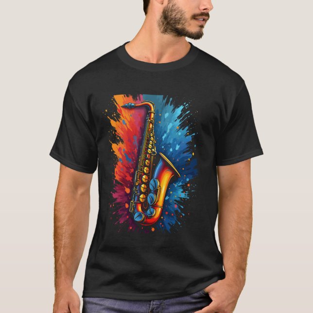 Saxofonkonst T Shirt (Framsida)