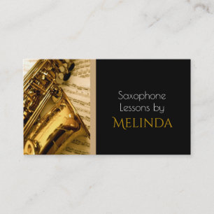 Saxofonlektioner, Musik, Instrument Affärskort Visitkort