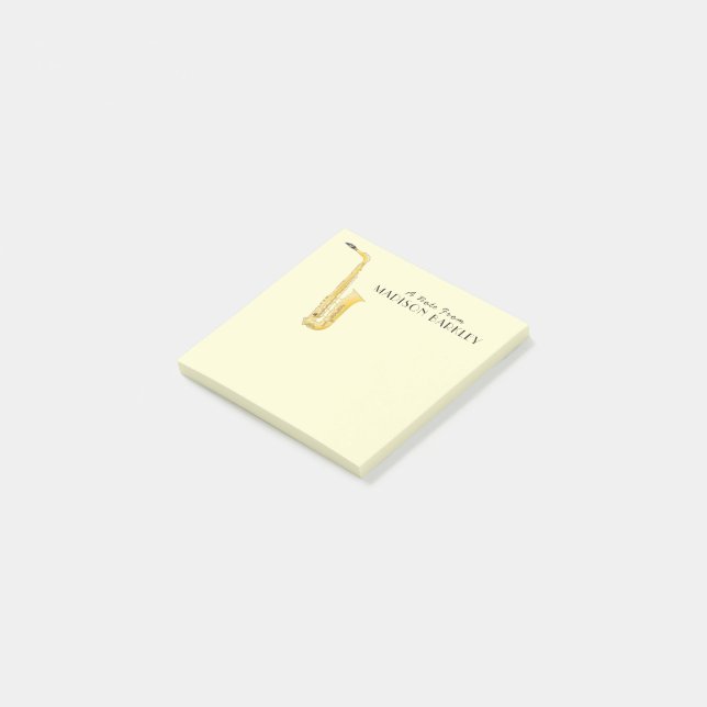 Saxofonmusiker Bandlärare Post-it Notes Block (Vinklad)