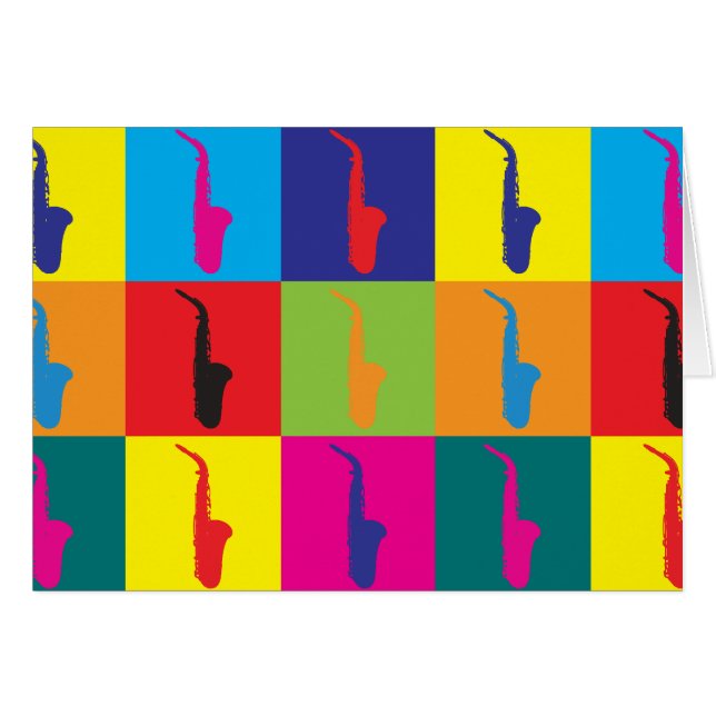 Saxofonpopkonst Hälsningskort (Framsidan Horizontal)
