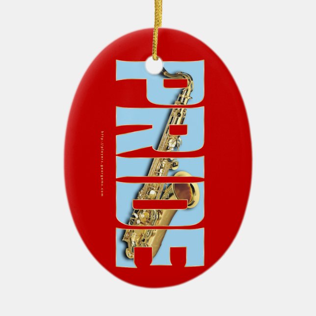 SaxofonPRIDE Julgransprydnad Keramik (Framsidan)