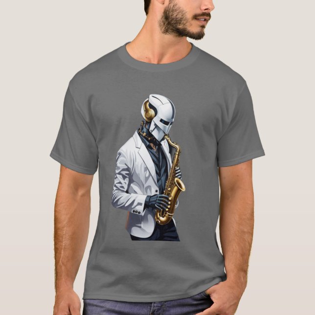saxofonrobot t shirt (Framsida)