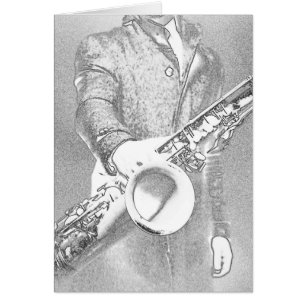 saxofonspelare hälsningskort