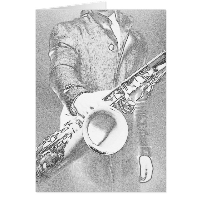 saxofonspelare hälsningskort (Framsidan)