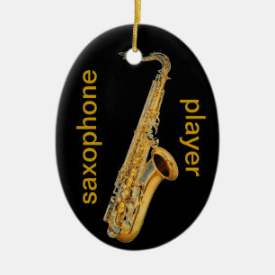 Saxofonspelare Julgransprydnad Keramik