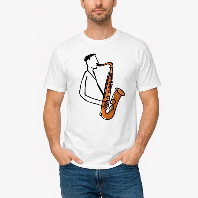 Saxofonspelare – Musiketcher T Shirt (Skapare uppladdad)