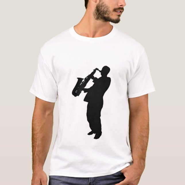Saxofonspelare T-shirt (Framsida)
