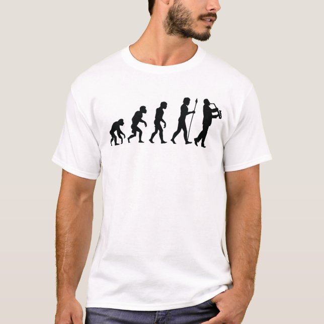 Saxofonspelareevolution T-shirt (Framsida)