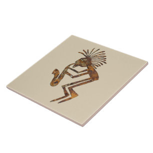 SaxofonspelarePetroglyph Kakelplatta