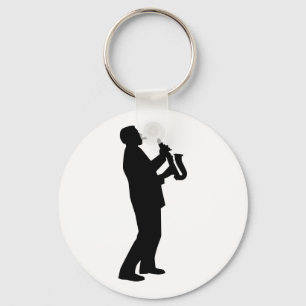 Saxofonspelaresaxofonist Nyckelring