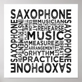 Saxofontypografi Poster