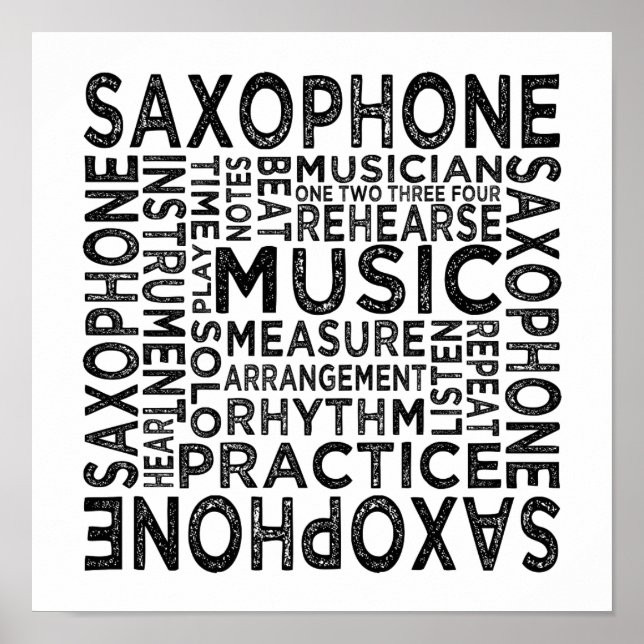 Saxofontypografi Poster (Framsidan)