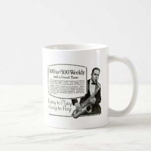 Saxofonvintage annons kaffemugg