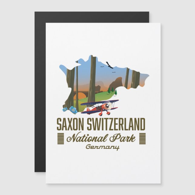 Saxon Schweiz nationalpark Tyskland karta (Fram/baksida)