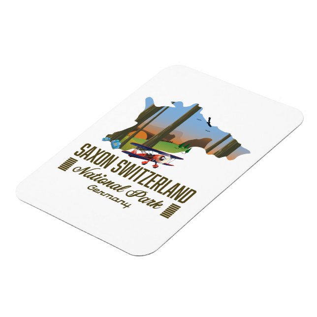 Saxon Schweiz nationalpark Tyskland karta Magnet (Vänstra Sidan)