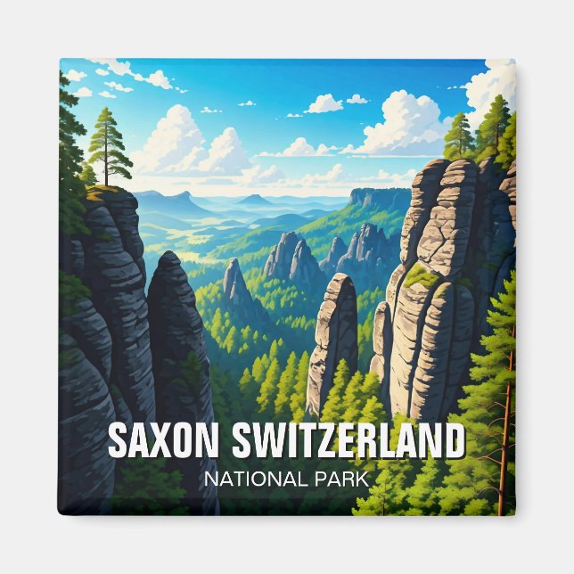 Saxon Schweiz nationalpark Tyskland Magnet (Framsidan)