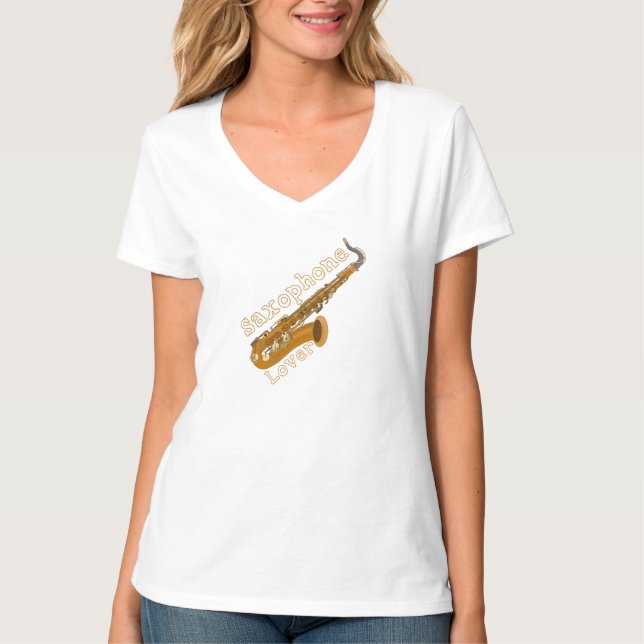 Saxophone Älskare T Shirt (Framsida)
