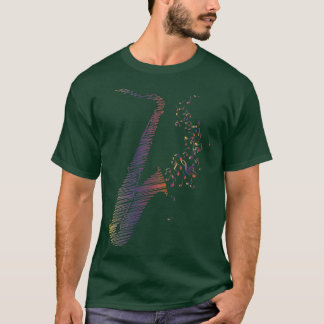 Saxophone Art Lila Mix T Shirt