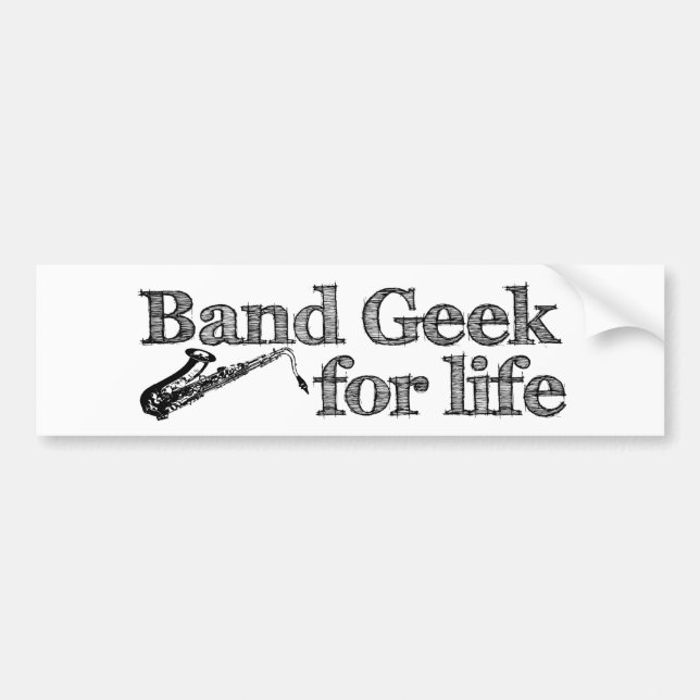 Saxophone Band Geek Bildekal (Framsidan)