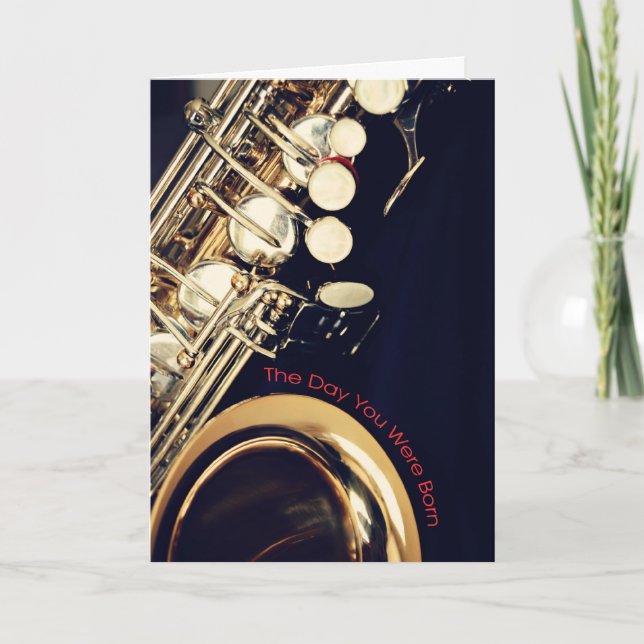 Saxophone Birthday Card Kort (Framsida)