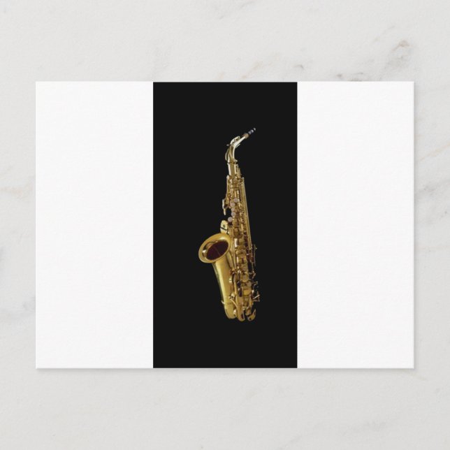 Saxophone Charcol Background ~ Sax Vykort (Framsida)