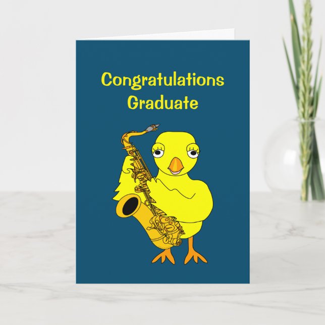 Saxophone Chick Studenten kort (Framsida)