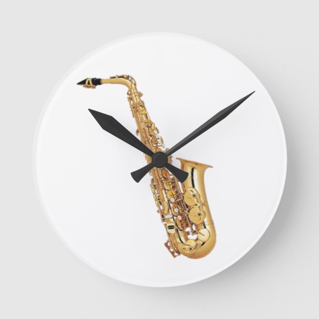 **SAXOPHONE** CLOCK RUND KLOCKA (Framsida)