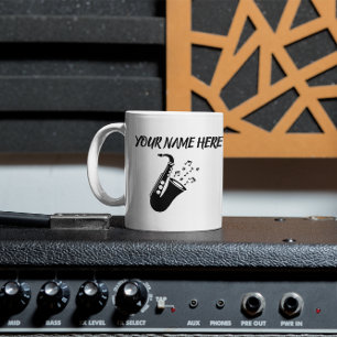 Saxophone CUSTOM NAME Kaffemugg