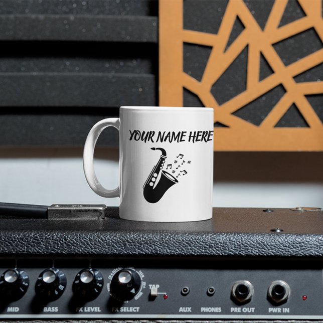 Saxophone CUSTOM NAMN Kaffemugg (Skapare uppladdad)
