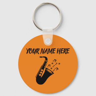Saxophone CUSTOM NAMN Nyckelring