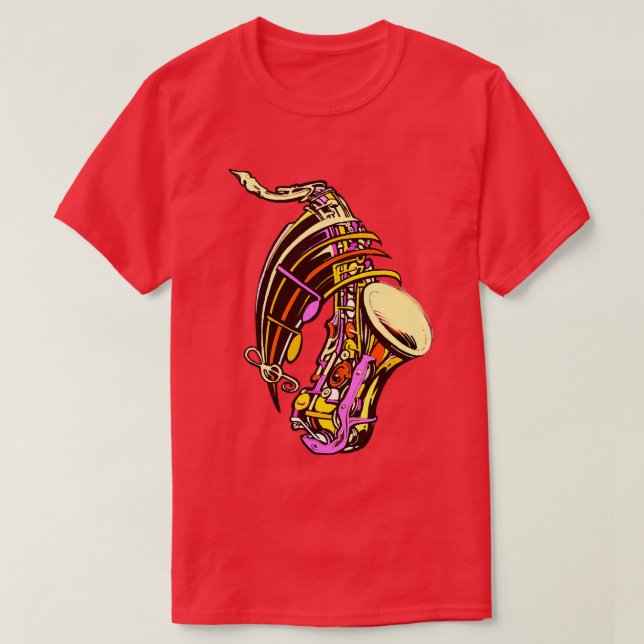 saxophone färg musik t shirt (Design framsida)
