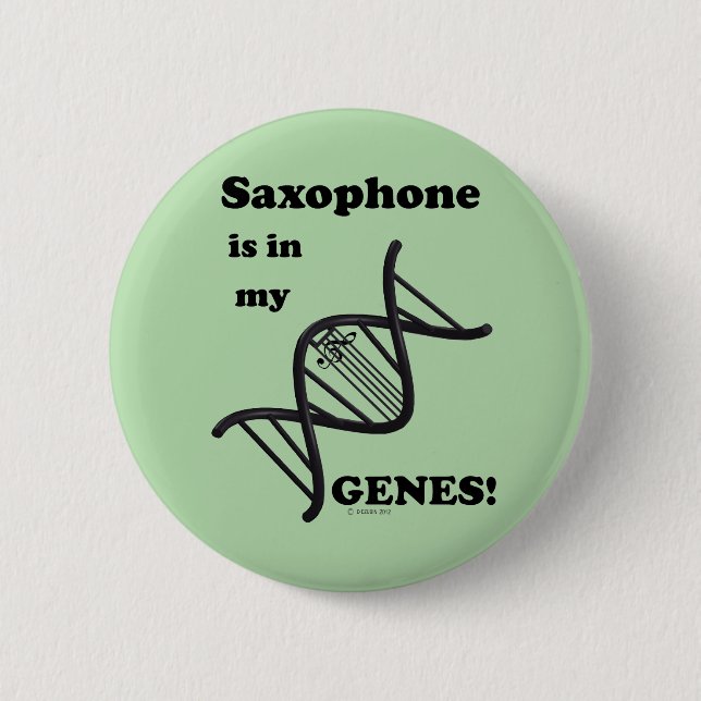 Saxophone finns i mina gener knapp (Framsida)