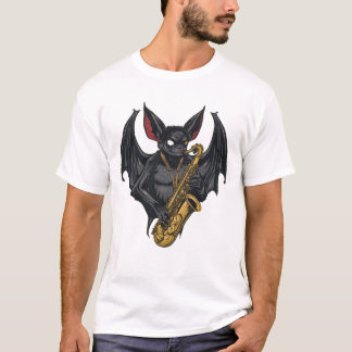 Saxophone Fladdermus: Jazz Vibes i Mörk Art T Shirt