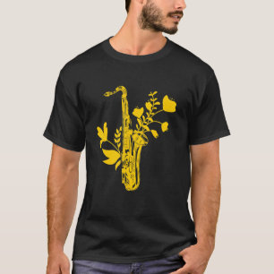 Saxophone Flowers Musical Instrument Musician Saxo T Shirt