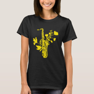 Saxophone Flowers Musical Instrument Musician Saxo T Shirt