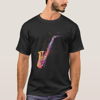 Saxophone for Blues Music Jazz Alto Musician T Shirt