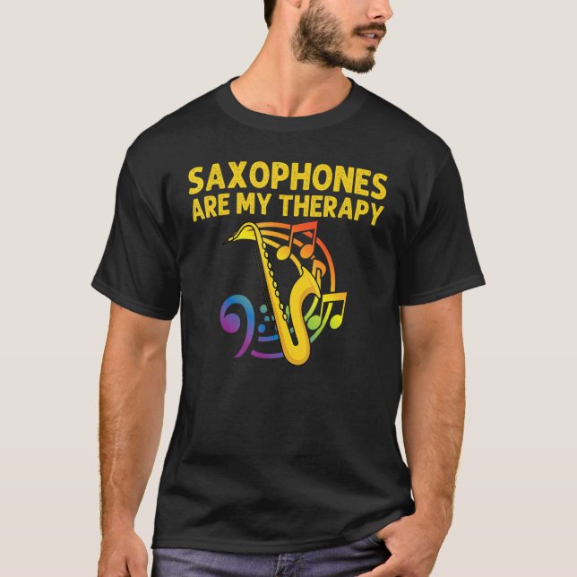 Saxophone For Men Women Reed Instrument T Shirt (Framsida)