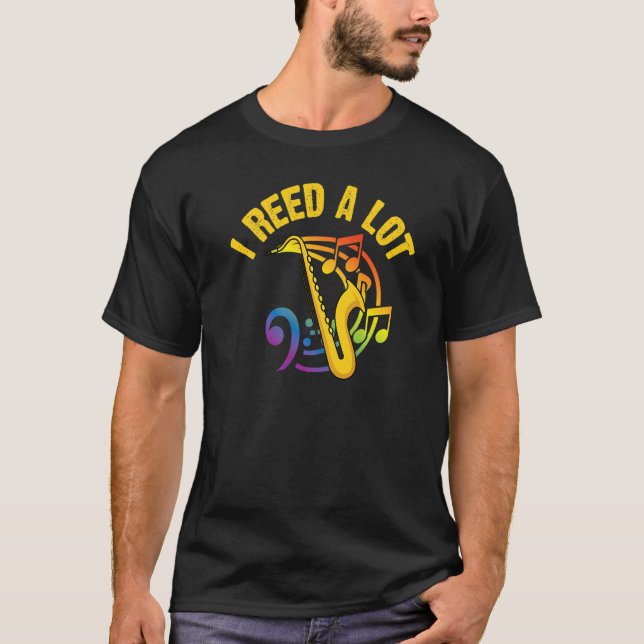 Saxophone For Men Women Reed Instrument T Shirt (Framsida)