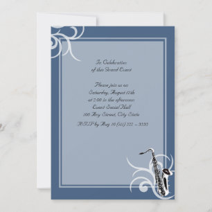 Saxophone Fullt Färg Inbjudningar