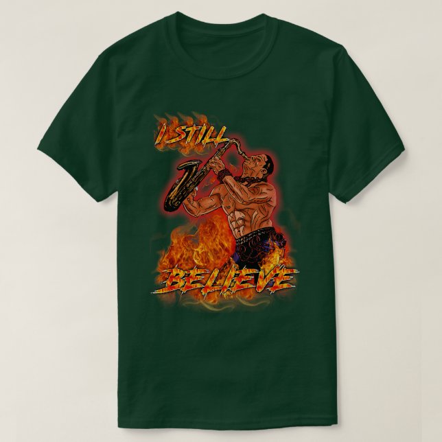 Saxophone Guy TShirt Classic 80s Horror Fläkt Appa T Shirt (Design framsida)
