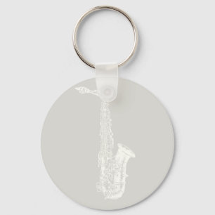 Saxophone Illustrated Music Art ANPASSNINGSBAR FÄ Nyckelring