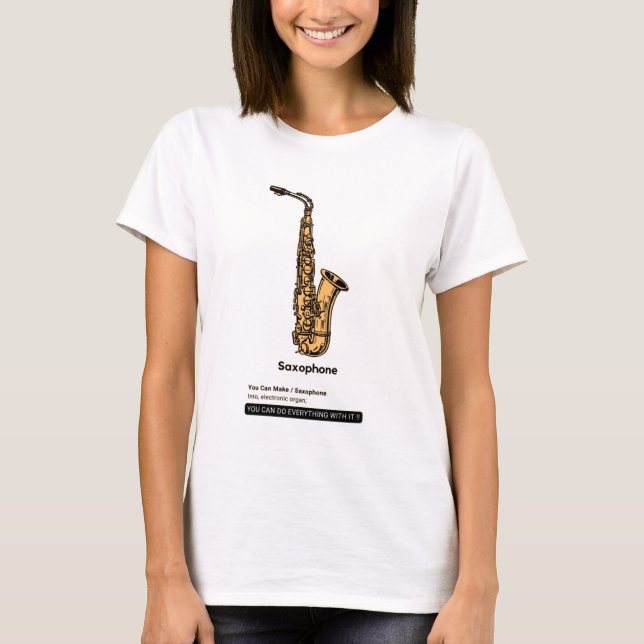 Saxophone Jazz Instrument T Shirt (Framsida)