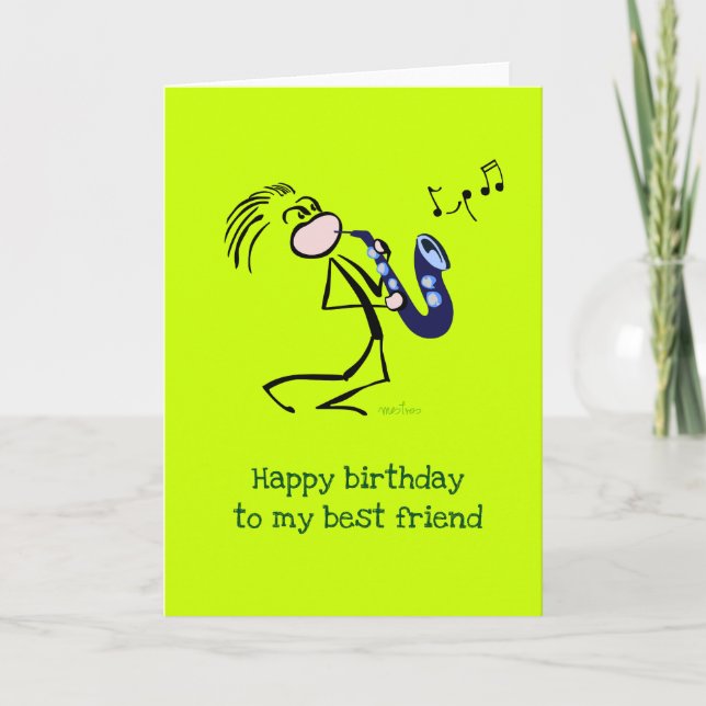 Saxophone Jazz Music Kort (Framsida)